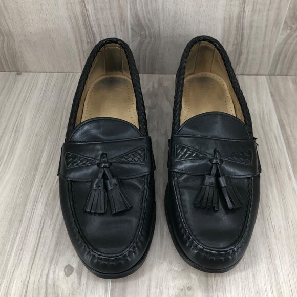 Allen Edmonds Loafers Mens 7.5D Maxfield Black Leather Slip On Tassel Shoes main image 5